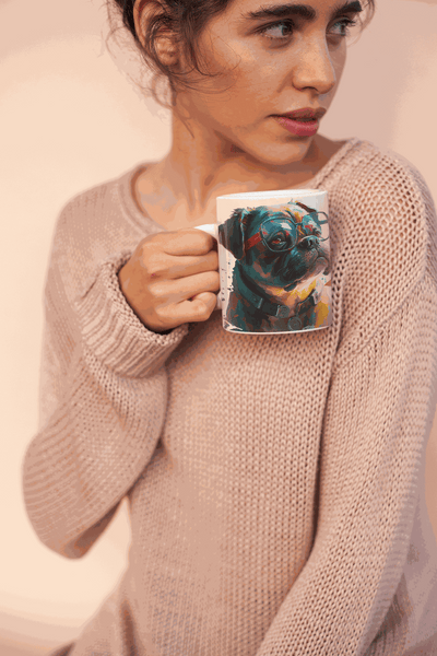 Pug ceramic coffee mug