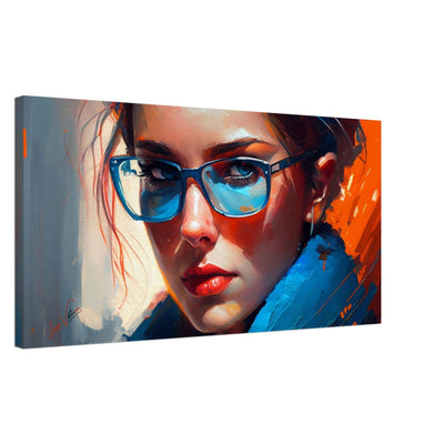 Red and blue horizontal canvas wall art print Luisa-Viktoria