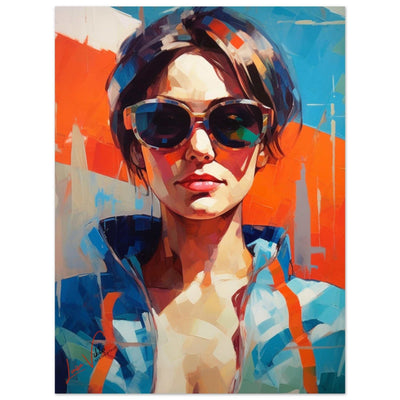 Woman in blue colorful poster art print Luisa-Viktoria