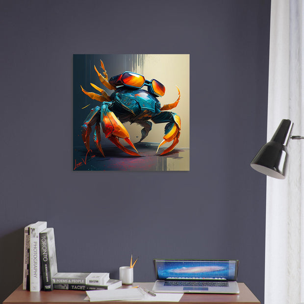 Crab with glasses, animal art, design gift, by Luisa Viktoria