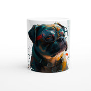 Ceramic Mug 11oz, Pug Mops, Design gift, by Luisa Viktoria