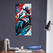 Luxury trendy canva, BMW 1000RR. Colorful Wall Art, canvas gift, Luisa Viktoria.