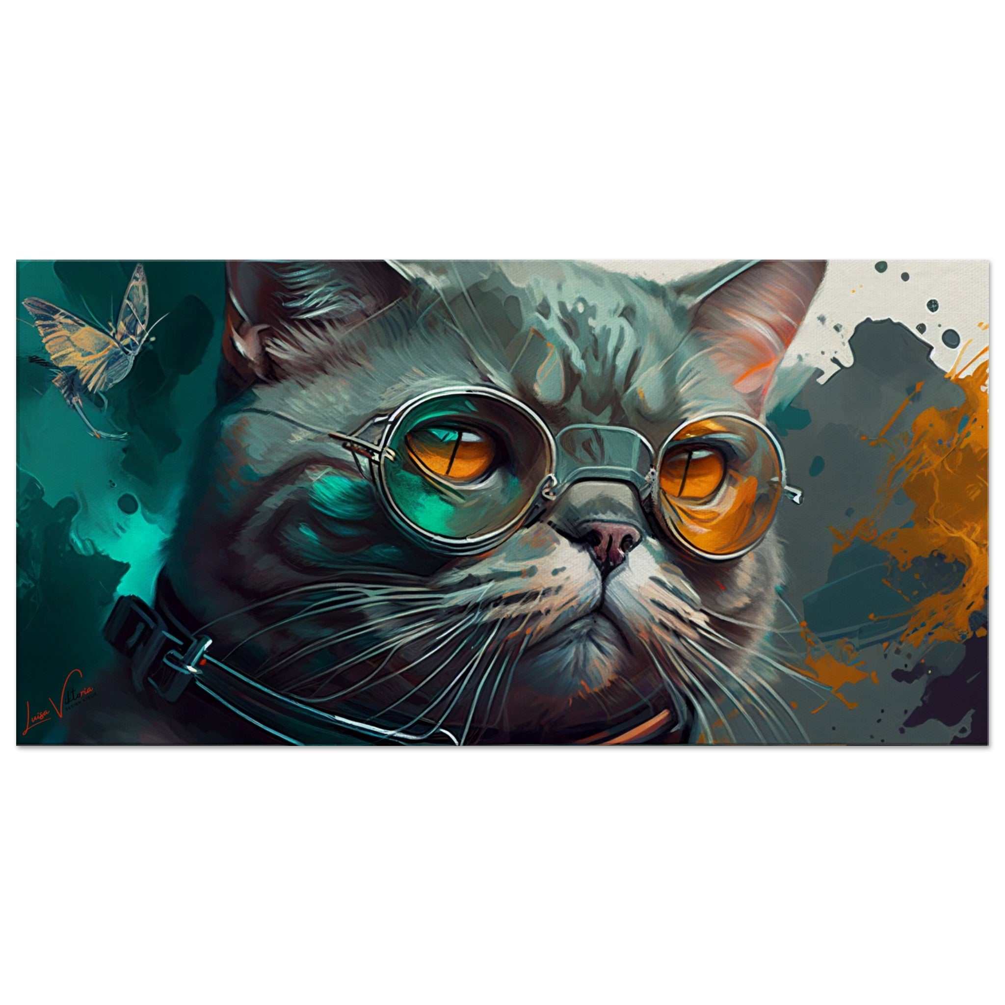 British shorthair cat horizontal canvas wall art print British Shorthair Cat. by Luisa Viktoria.