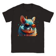 Unisex Trend Art Design T-Shirt. Chinchillas with glasses. Luisa Viktoria