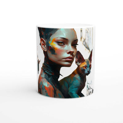 Sphynx Cat ceramic coffee mug Design gift, by Luisa Viktoria