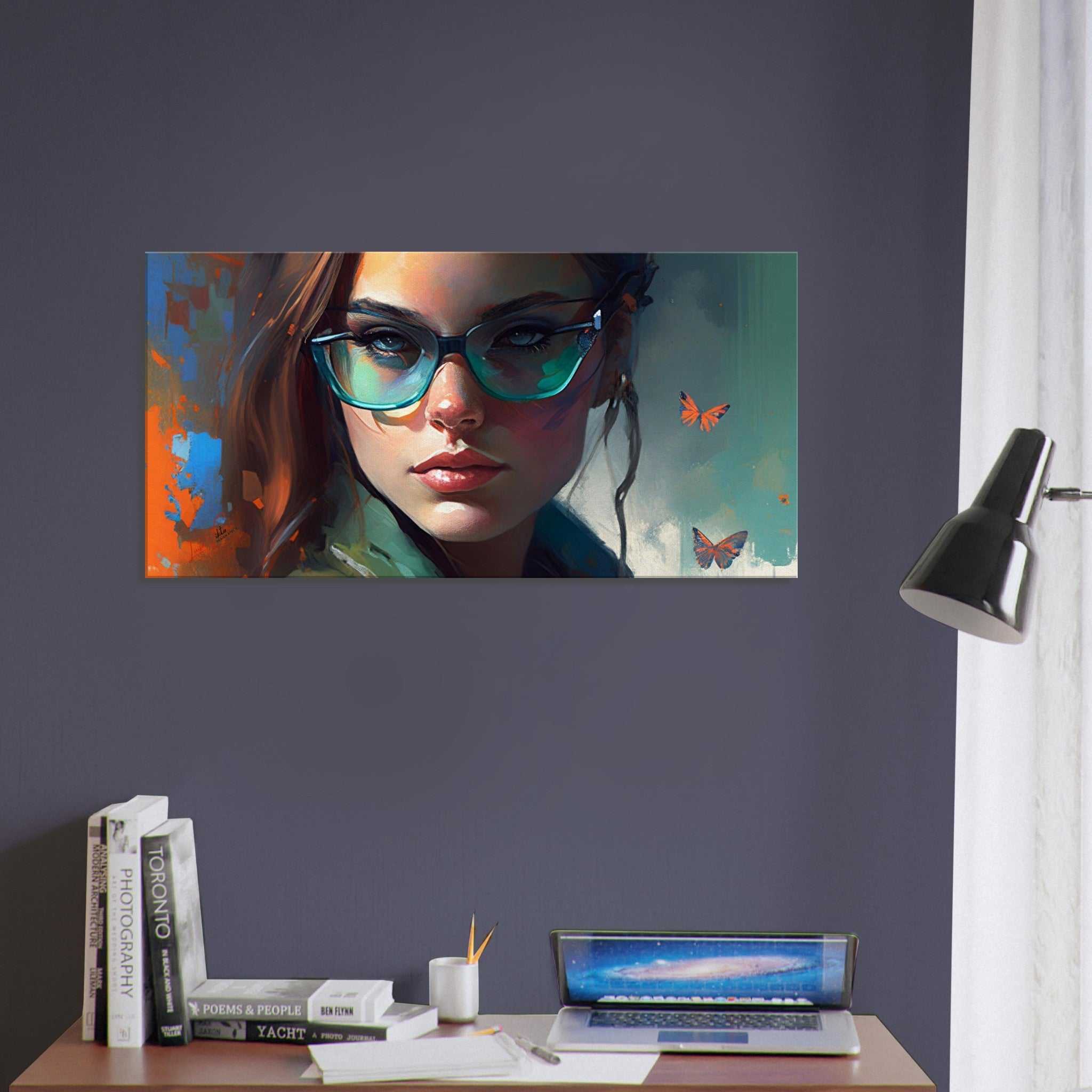 color blue, orange, green. Colorful Wall Art, canvas gift, Luisa Viktoria.