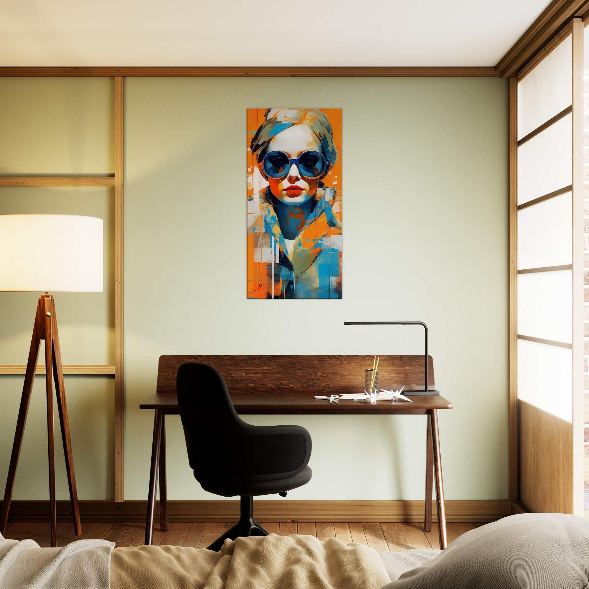 A charming lady vertical canvas wall art print