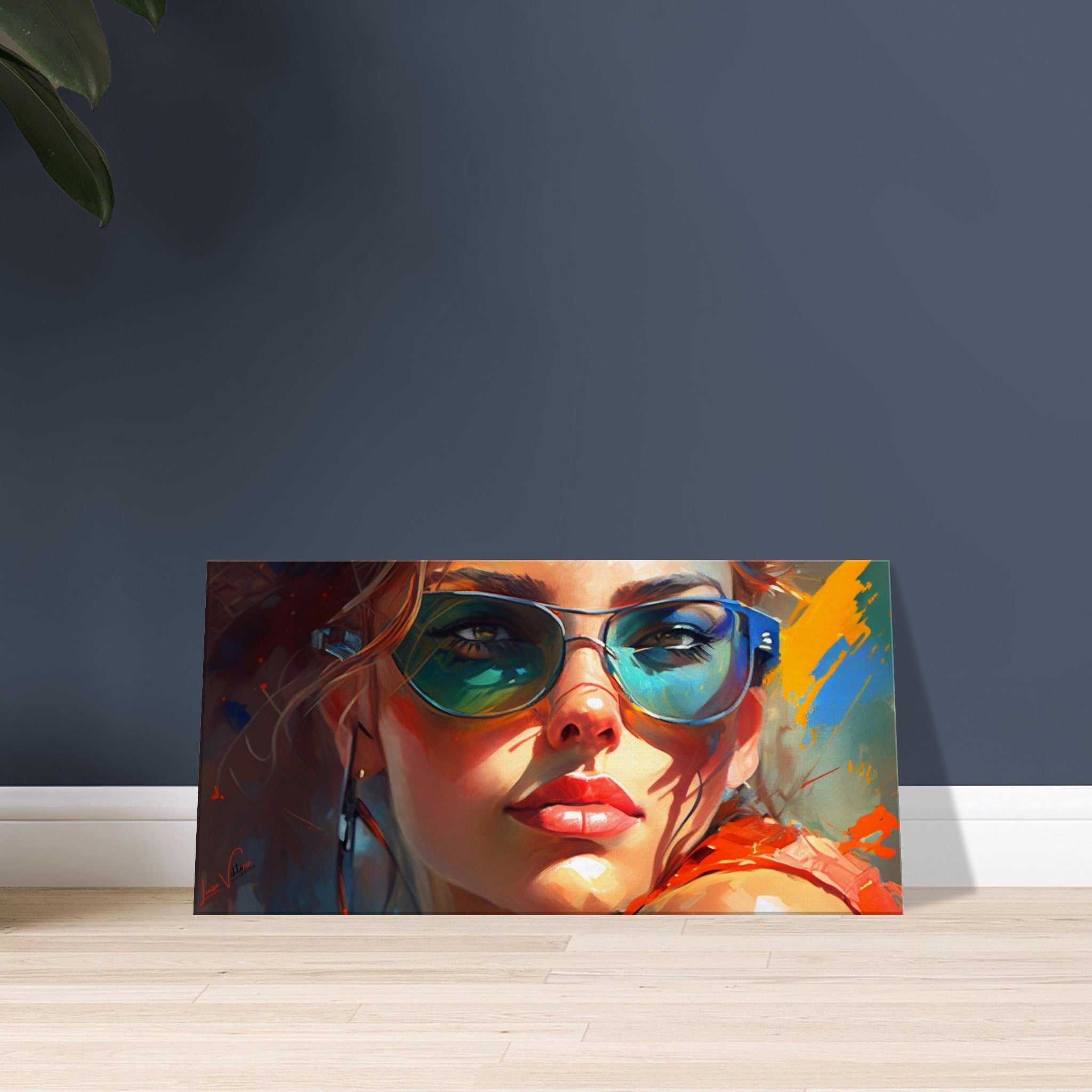 Luxurious Color Worlds, color green, yellowy red. Colorful Wall Art, canvas gift, Luisa Viktoria.