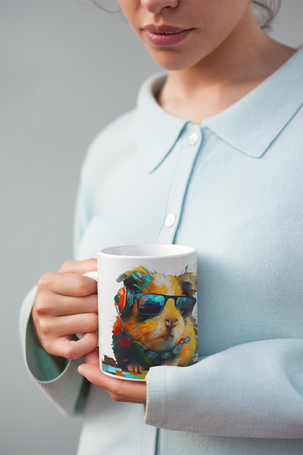 Ceramic Mug 11oz, Guinea pig, Design gift, by Luisa Viktoria