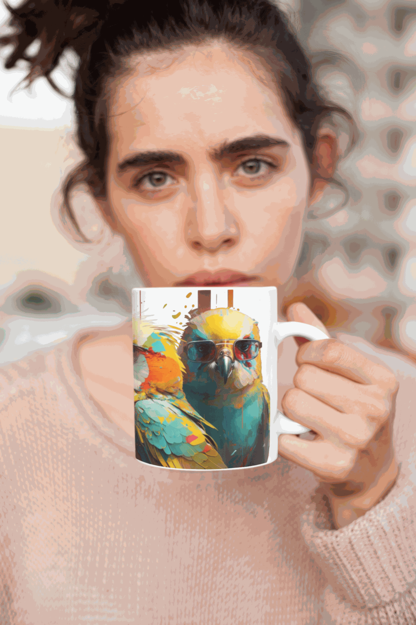 Budgies ceramic coffee mug