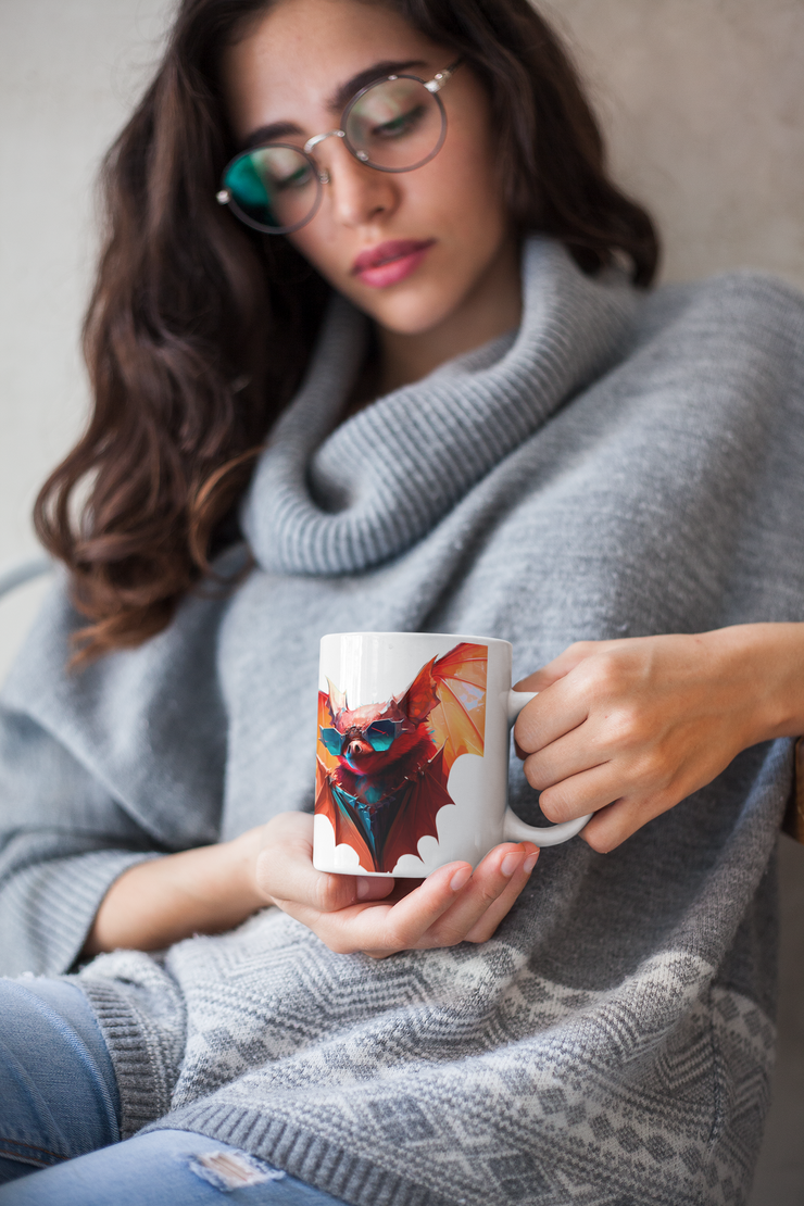 Ceramic Mug 11oz, Bat, Design gift, by Luisa Viktoria