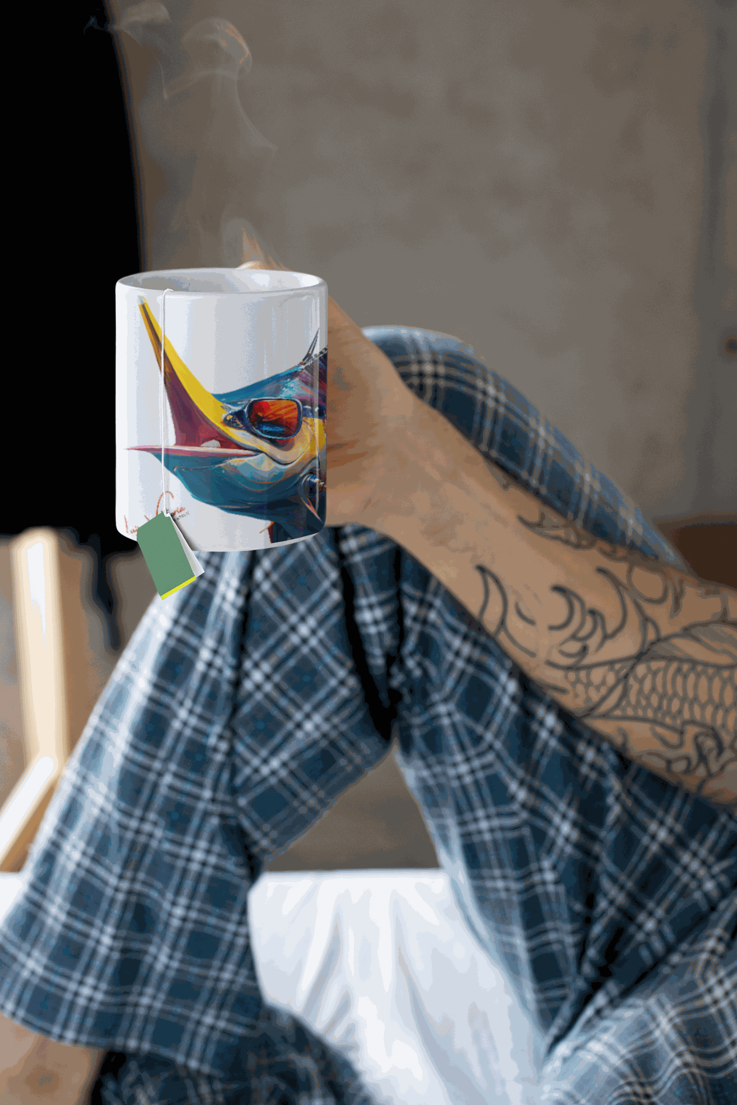 Swordfish ceramic coffee mug