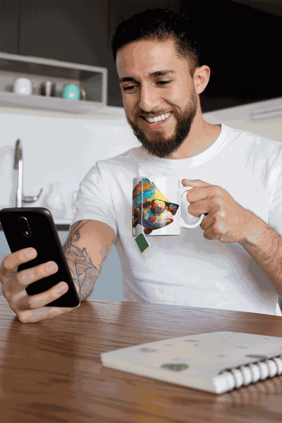 Bass Fish ceramic coffee mug
