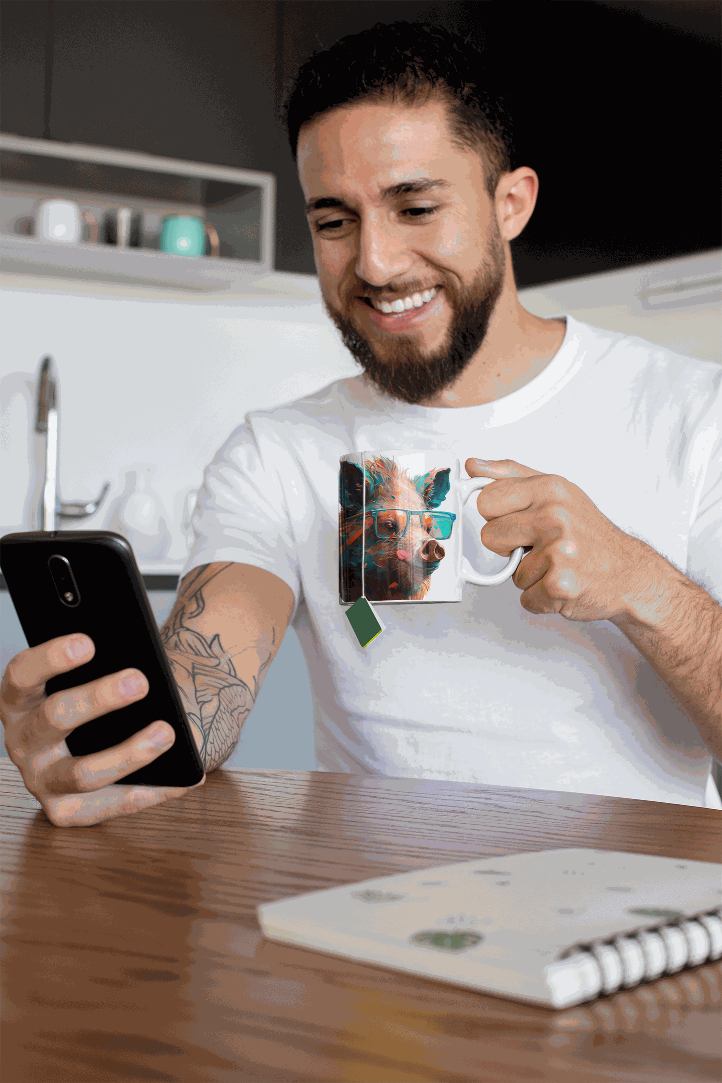 Wild Boar ceramic coffee mug and tea cup best gift | Luisa-Viktoria