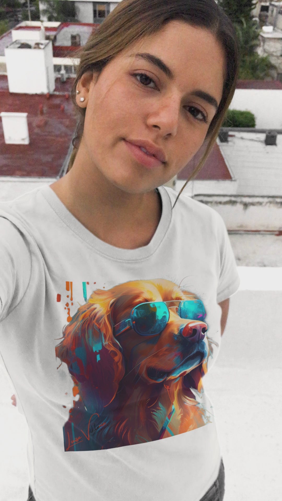 Unisex Trend Art Design T-Shirt. Golden retriever. Luisa Viktoria