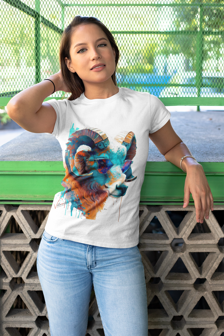 Design T-Shirt. Capricorn with glasses. Luisa Viktoria