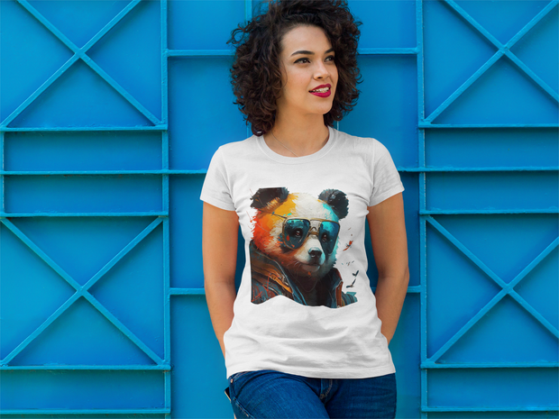 Design T-Shirt. Panda with glasses. Luisa Viktoria
